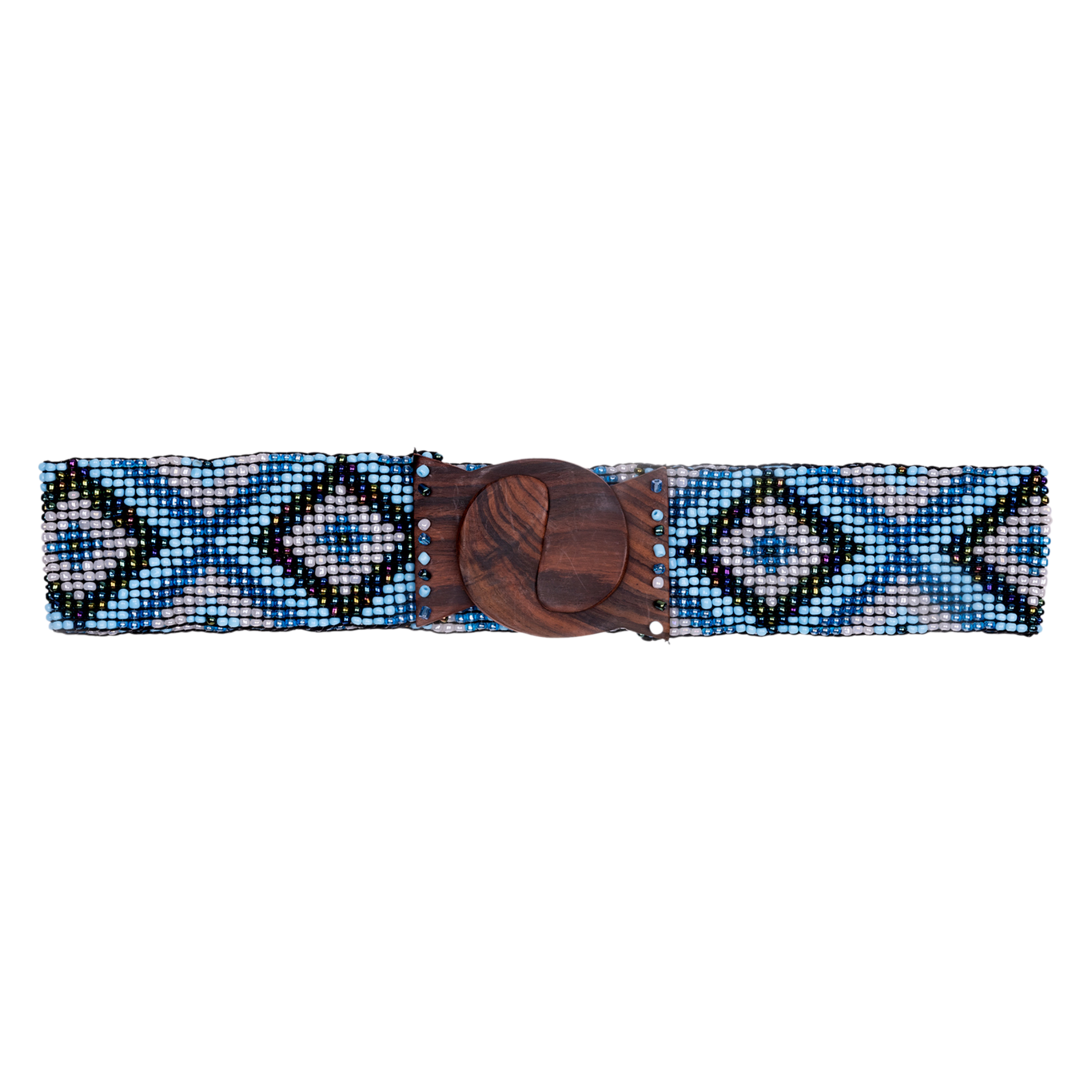 Stretchy Blue Beaded Belt
