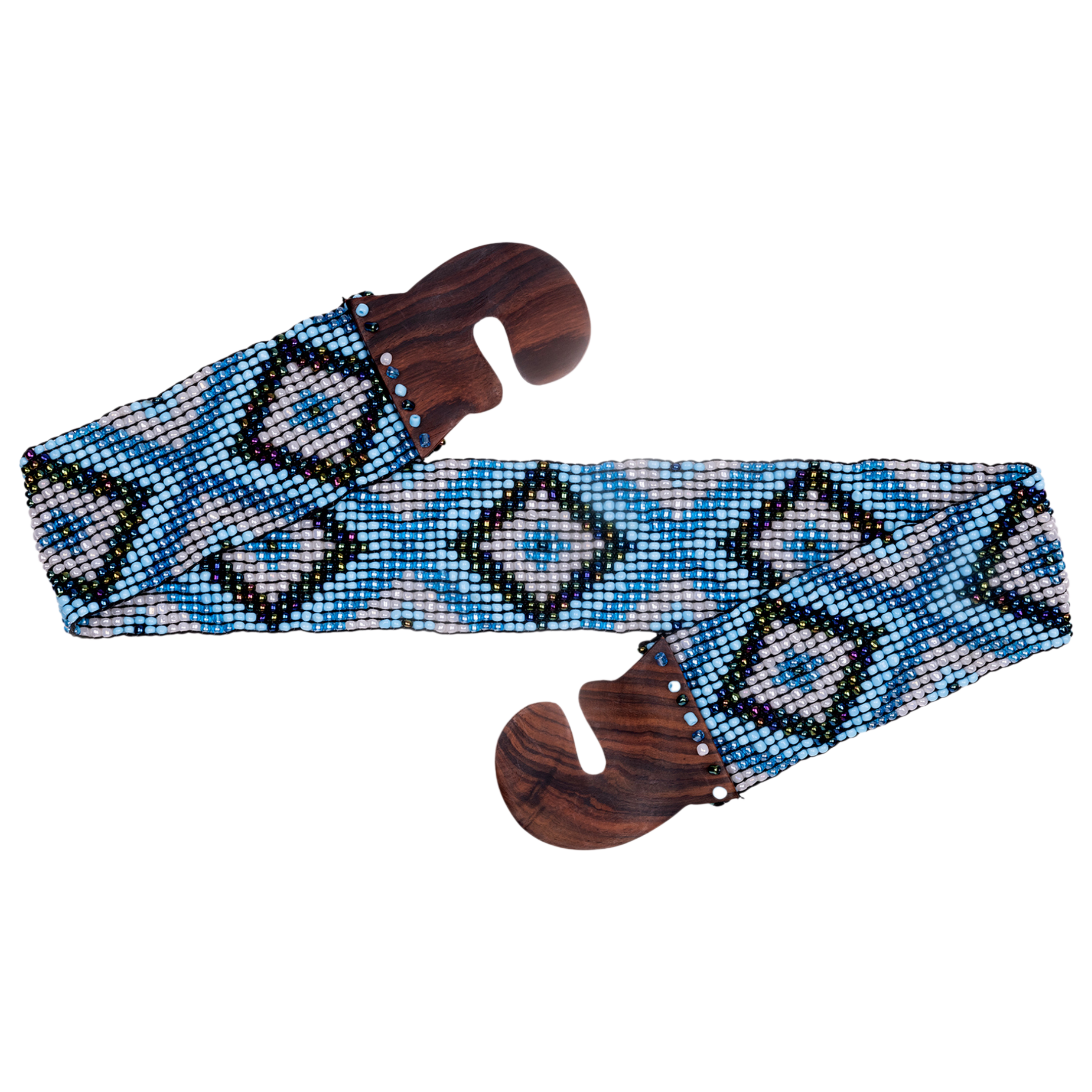 Stretchy Blue Beaded Belt