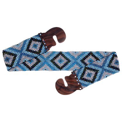 Stretchy Blue Beaded Belt